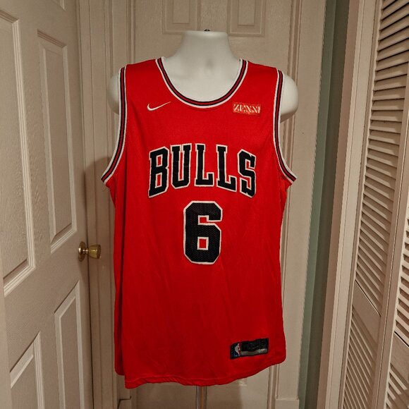NIKE SWIMGMAN #6 ALEX CARUSO RED CHICAGO BULLS JERSEY SIZE 54 ZENNI - Picture 4 of 14